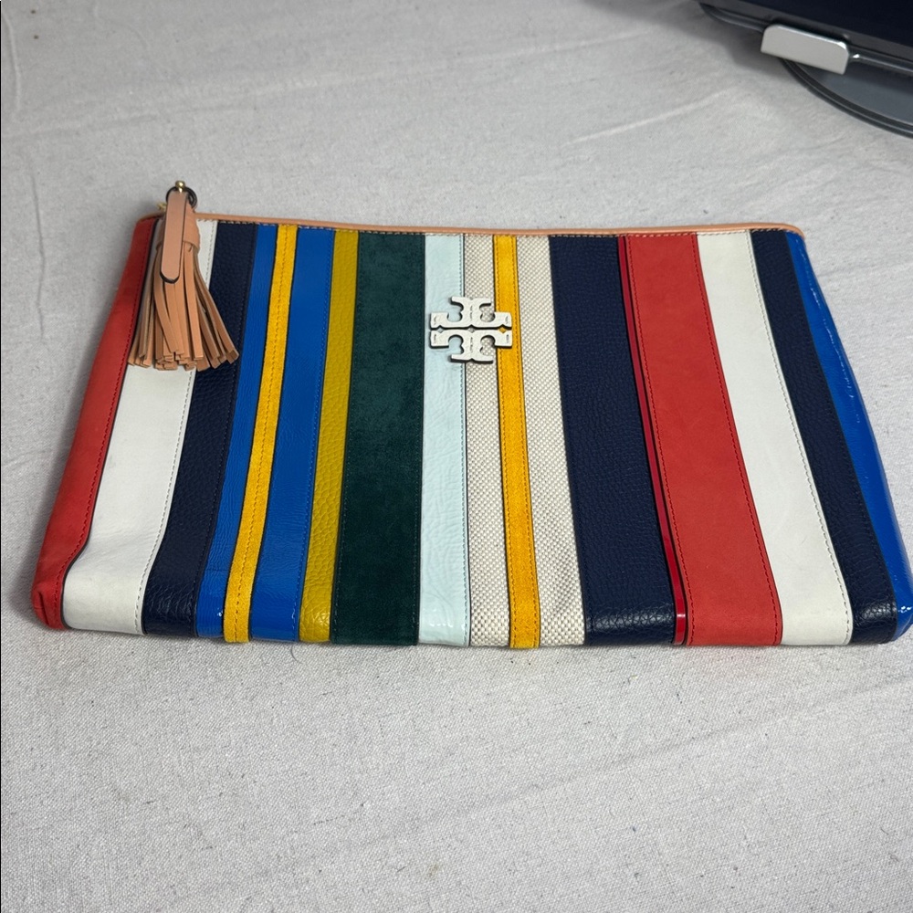 Tory Burch Multicolor Striped  Large Continental Wallet.